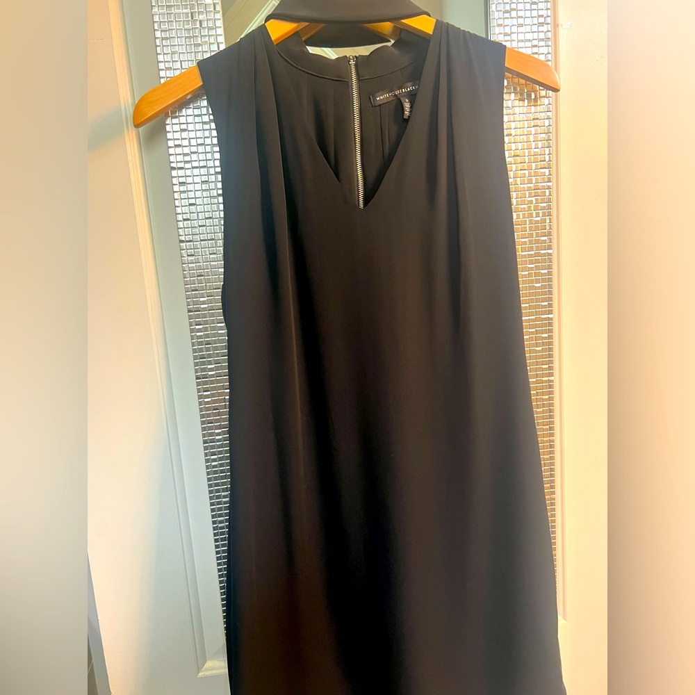 White House  Black Market sleeveless high neck black jersey dress size 2